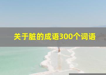 关于脏的成语300个词语