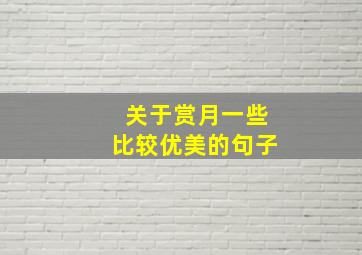 关于赏月一些比较优美的句子