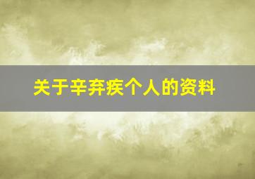 关于辛弃疾个人的资料