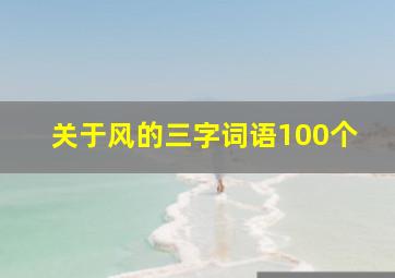 关于风的三字词语100个