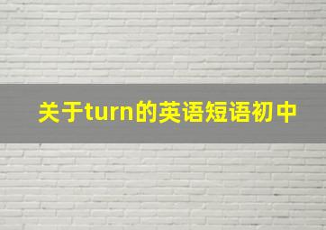 关于turn的英语短语初中