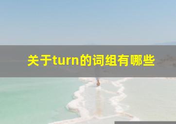 关于turn的词组有哪些