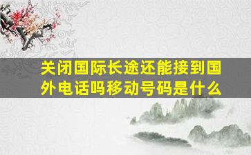 关闭国际长途还能接到国外电话吗移动号码是什么