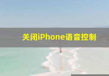 关闭iPhone语音控制