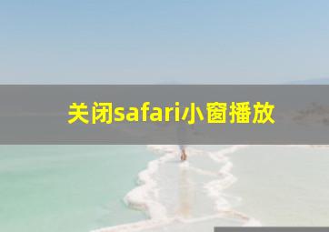 关闭safari小窗播放