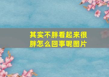 其实不胖看起来很胖怎么回事呢图片