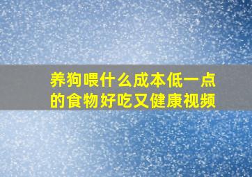 养狗喂什么成本低一点的食物好吃又健康视频