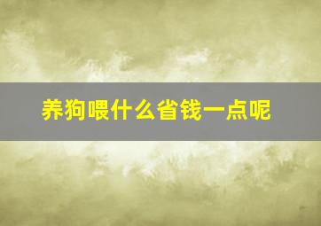 养狗喂什么省钱一点呢