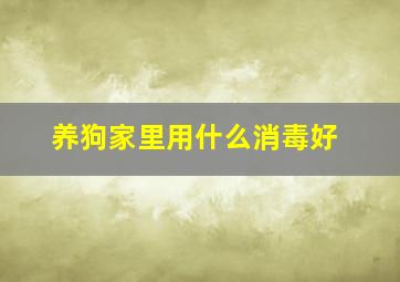 养狗家里用什么消毒好