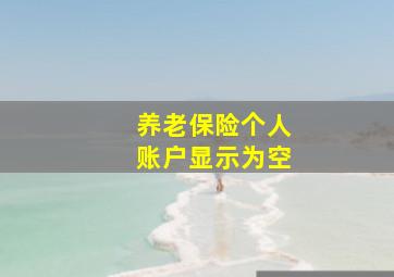 养老保险个人账户显示为空