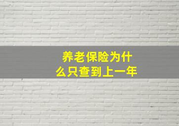 养老保险为什么只查到上一年