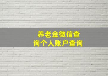 养老金微信查询个人账户查询