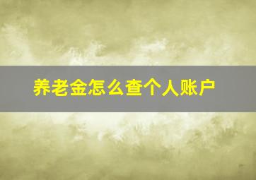 养老金怎么查个人账户