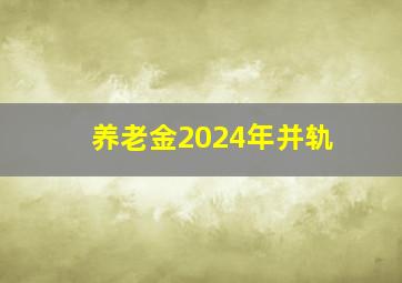 养老金2024年并轨