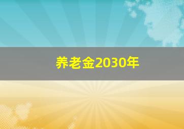 养老金2030年