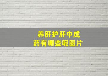 养肝护肝中成药有哪些呢图片