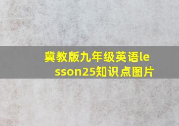 冀教版九年级英语lesson25知识点图片