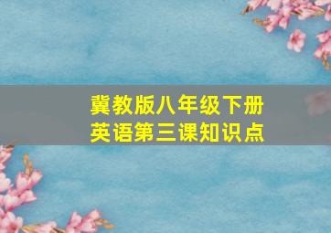 冀教版八年级下册英语第三课知识点