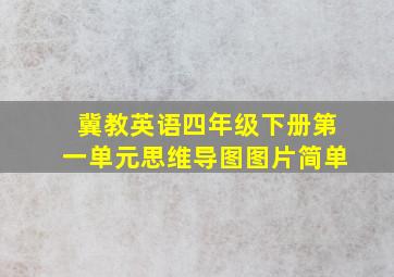 冀教英语四年级下册第一单元思维导图图片简单