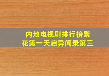 内地电视剧排行榜繁花第一天启异闻录第三