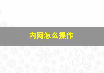 内网怎么操作