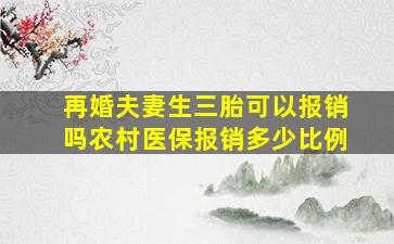 再婚夫妻生三胎可以报销吗农村医保报销多少比例