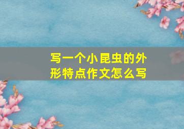 写一个小昆虫的外形特点作文怎么写