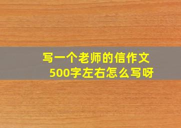 写一个老师的信作文500字左右怎么写呀