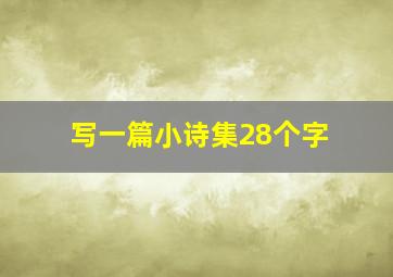 写一篇小诗集28个字