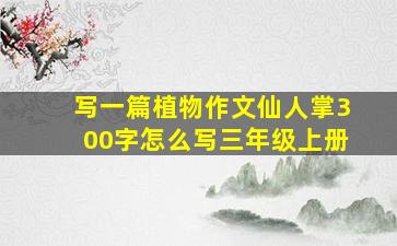 写一篇植物作文仙人掌300字怎么写三年级上册