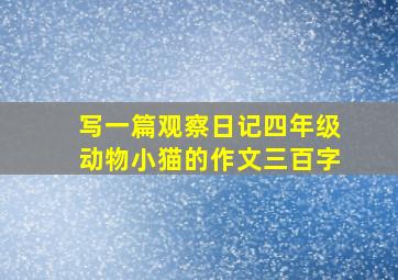 写一篇观察日记四年级动物小猫的作文三百字