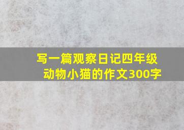 写一篇观察日记四年级动物小猫的作文300字