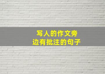 写人的作文旁边有批注的句子