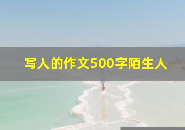 写人的作文500字陌生人