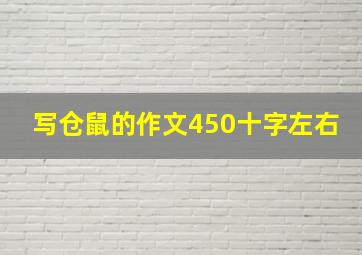 写仓鼠的作文450十字左右