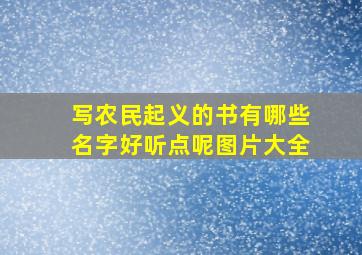 写农民起义的书有哪些名字好听点呢图片大全