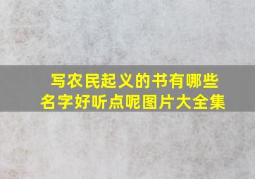 写农民起义的书有哪些名字好听点呢图片大全集