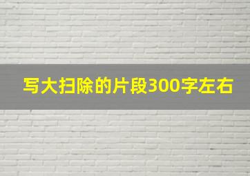 写大扫除的片段300字左右