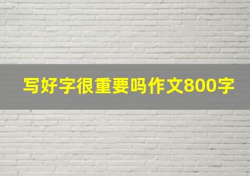 写好字很重要吗作文800字