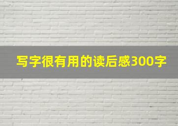 写字很有用的读后感300字