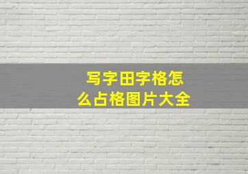 写字田字格怎么占格图片大全