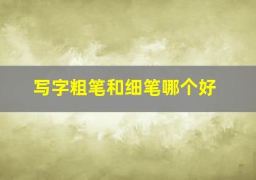 写字粗笔和细笔哪个好