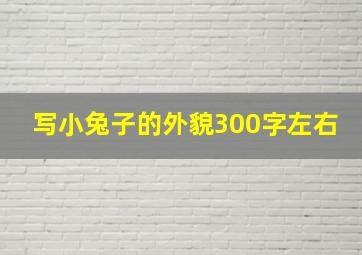 写小兔子的外貌300字左右