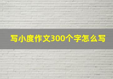 写小度作文300个字怎么写