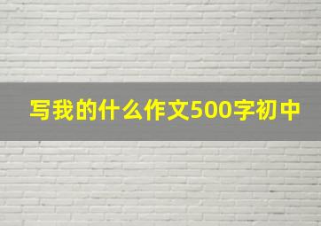 写我的什么作文500字初中