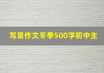 写景作文冬季500字初中生