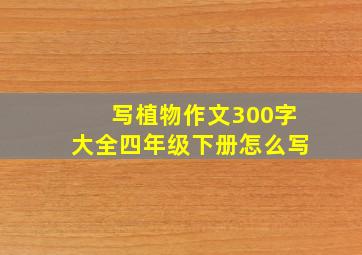 写植物作文300字大全四年级下册怎么写