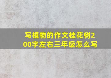 写植物的作文桂花树200字左右三年级怎么写