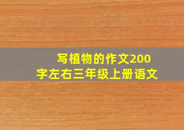 写植物的作文200字左右三年级上册语文