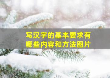 写汉字的基本要求有哪些内容和方法图片